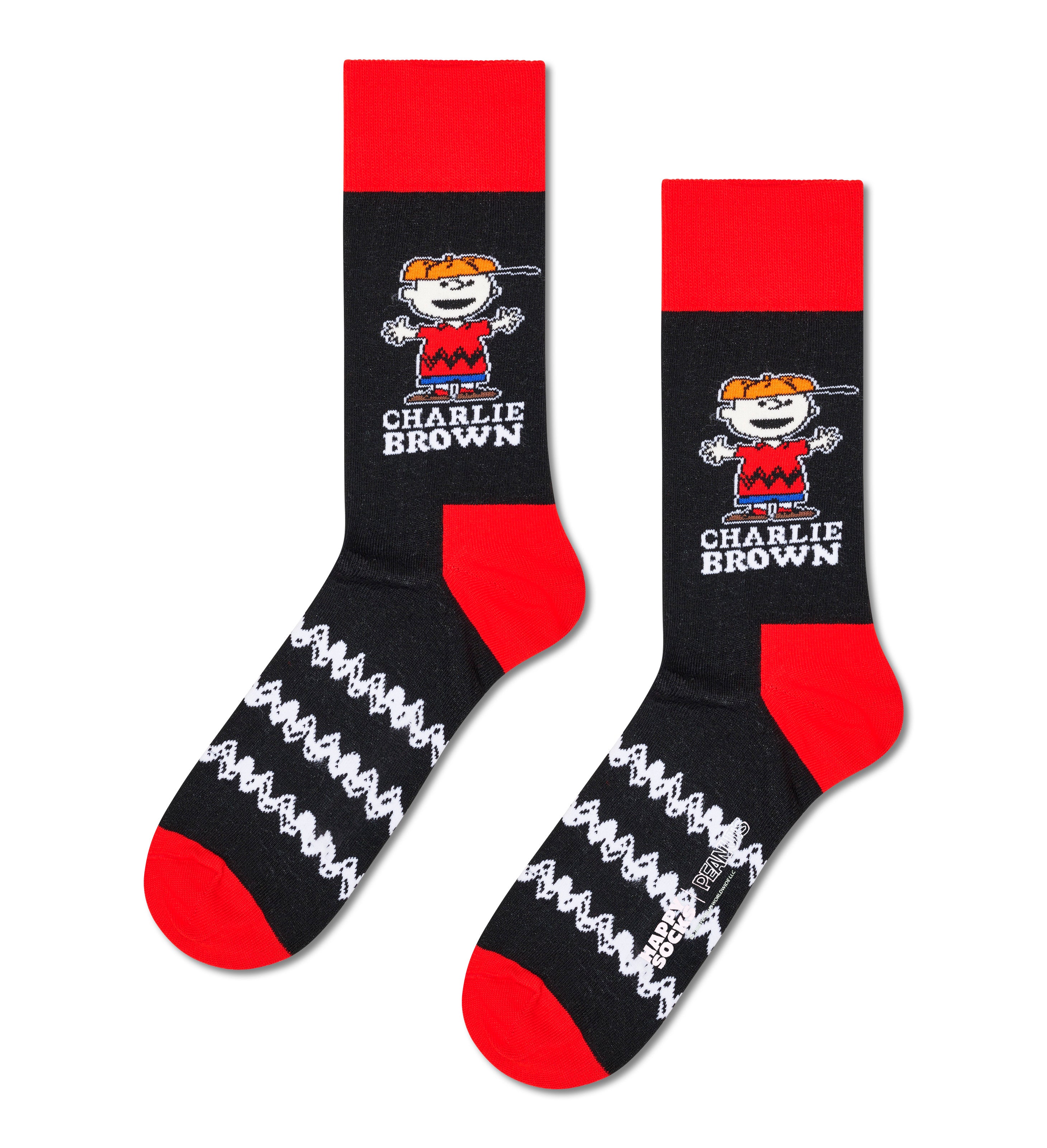【Peanuts×Happy Socks】クルー丈 ソックス （ピーナッツ チャーリー ブラウン）