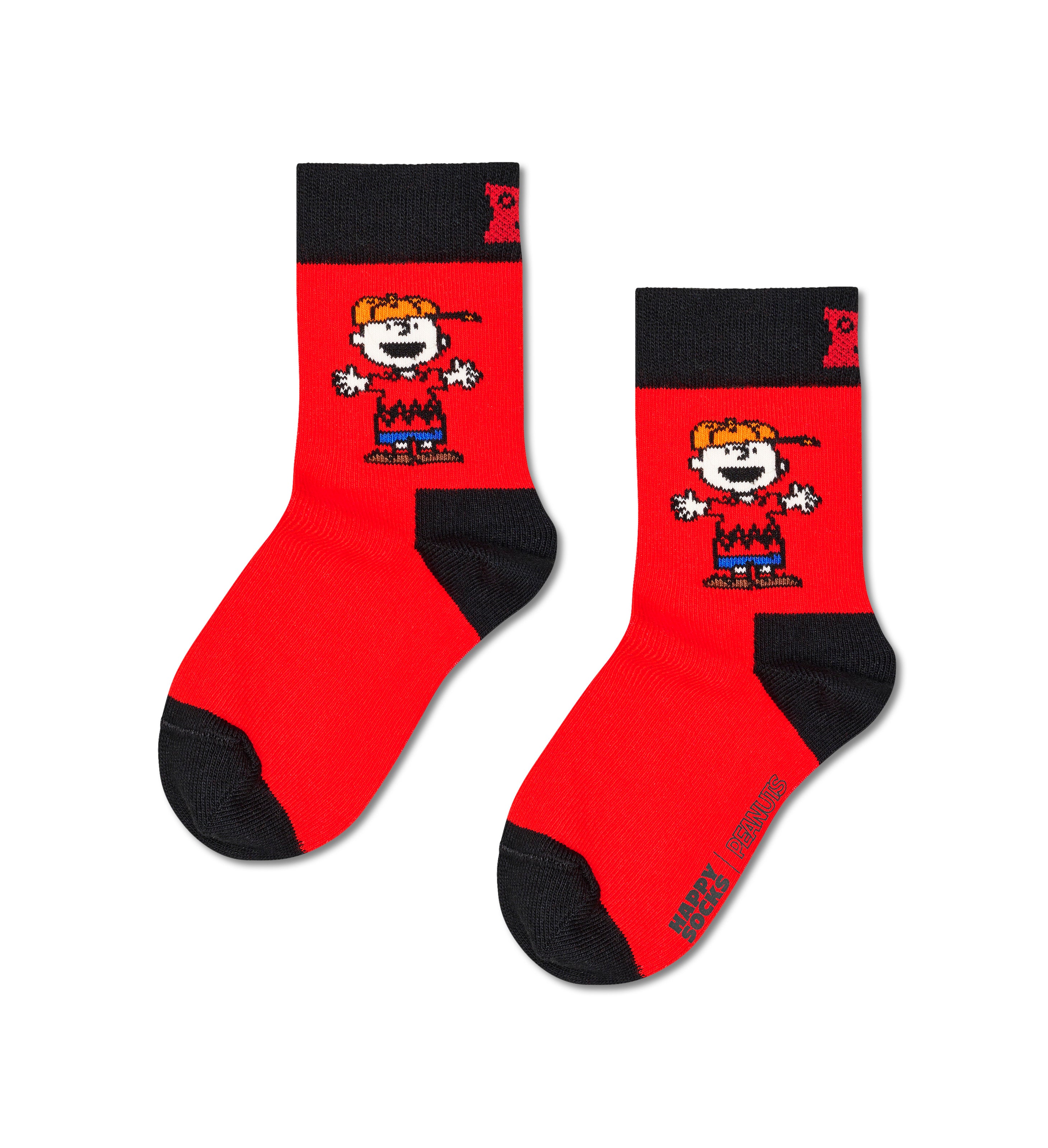 【Peanuts×Happy Socks】【キッズ】クルー丈 ソックス（ピーナッツ チャーリー ブラウン）