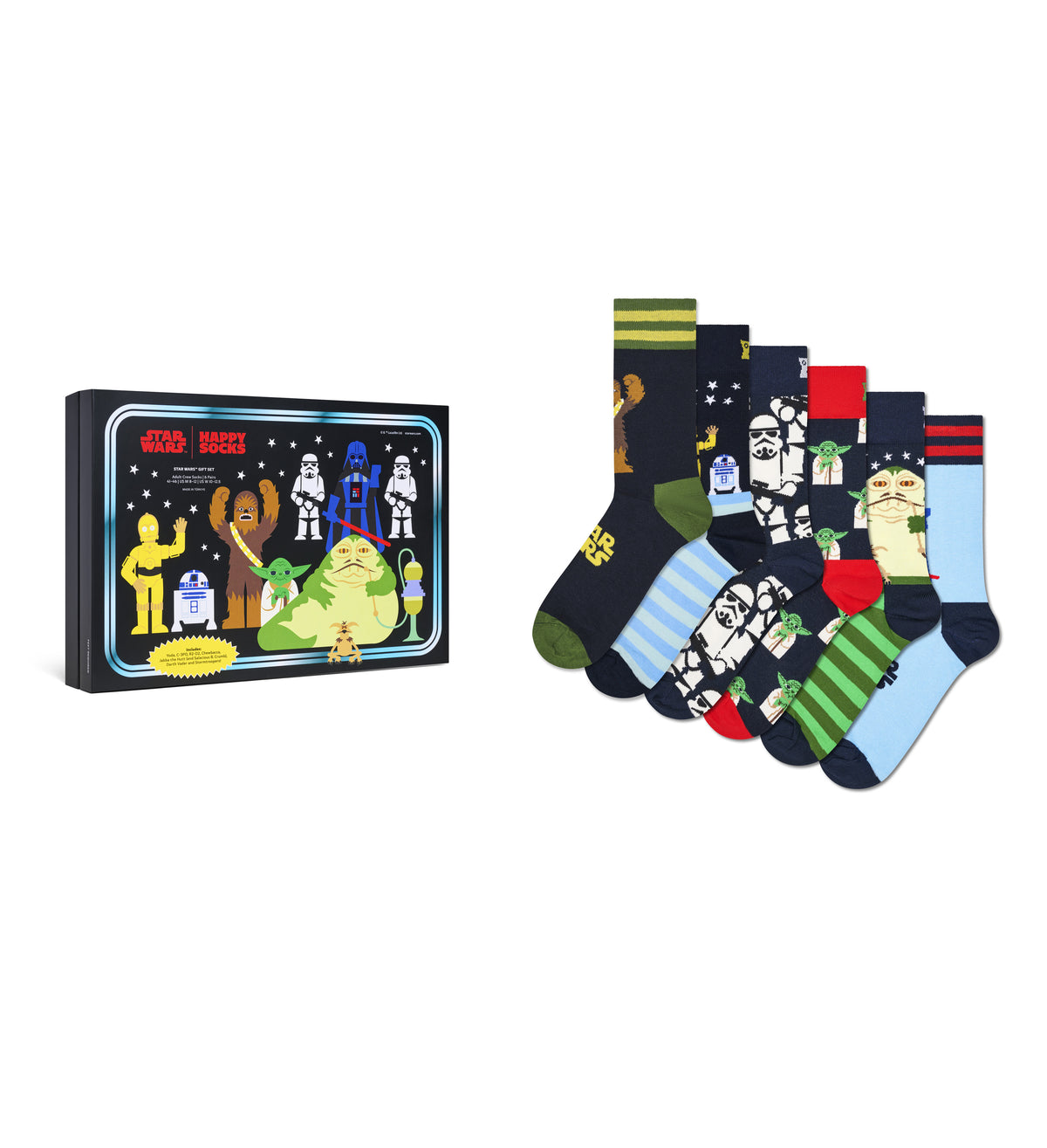 【STAR WARS™×Happy Socks】【GIFT BOX】【6足セット】クルー丈 ソックス（スターウォーズ）