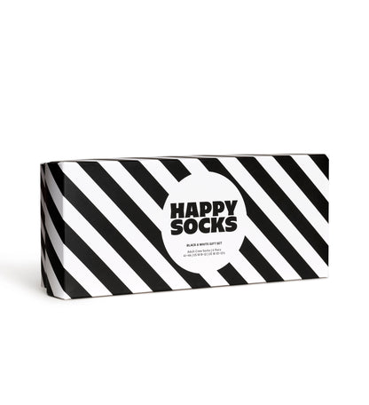 【GIFT BOX】【4足セット】クルー丈 ソックス（クラシック ブラック＆ホワイト）