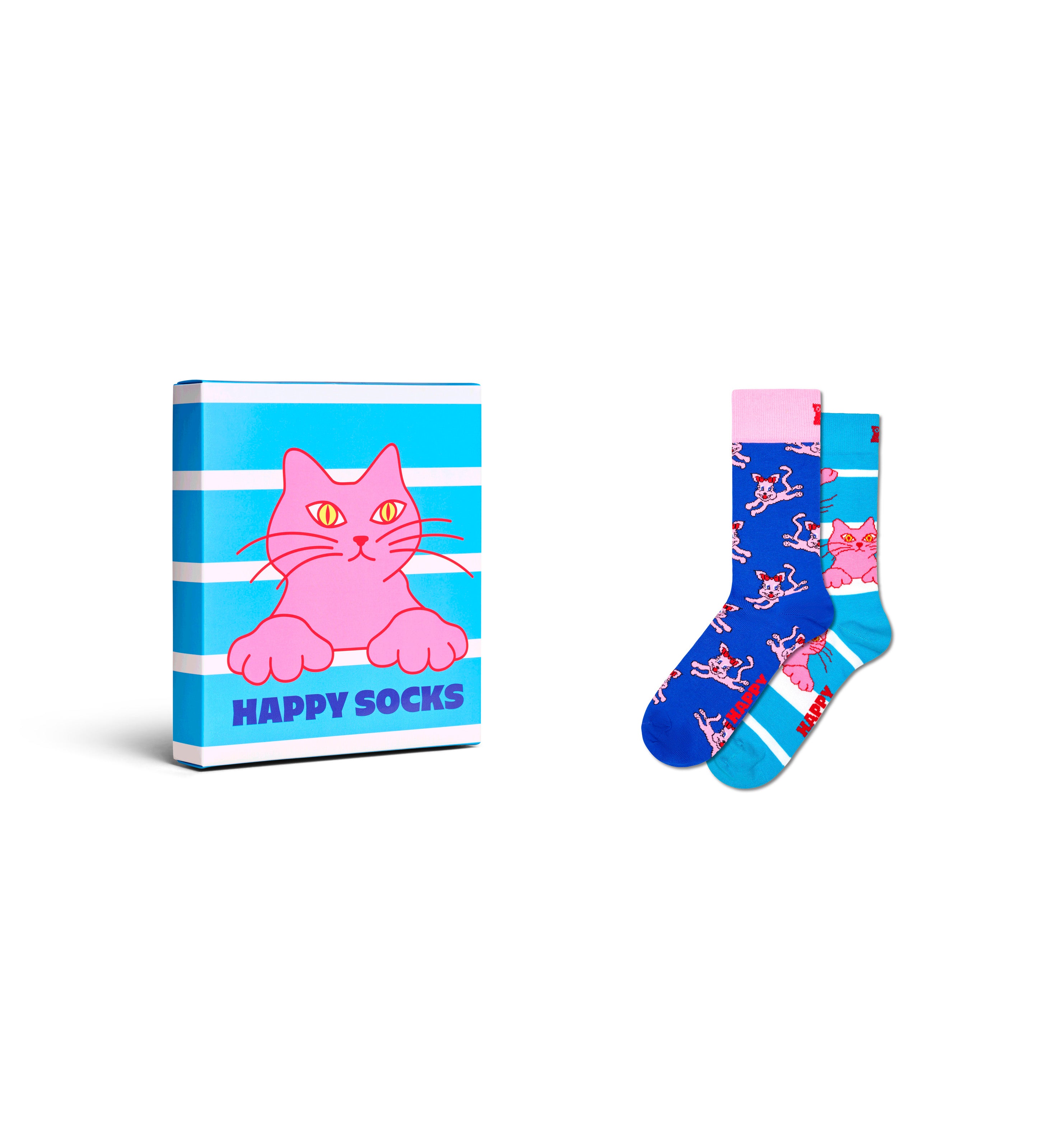 【GIFT BOX】【2足セット】クルー丈 ソックス（キャット）