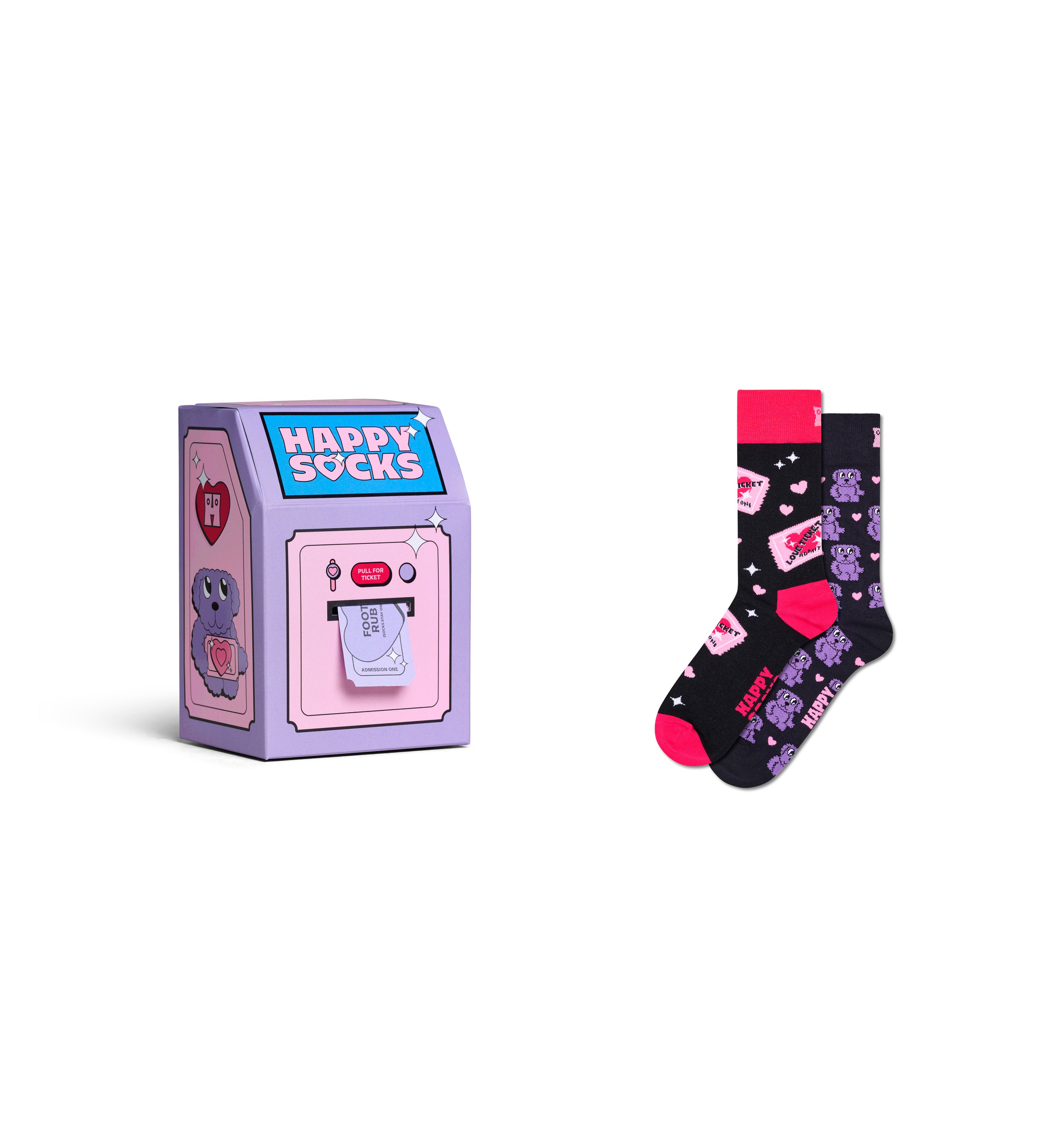 【GIFT BOX】【2足セット】クルー丈 ソックス（ラブチケット）