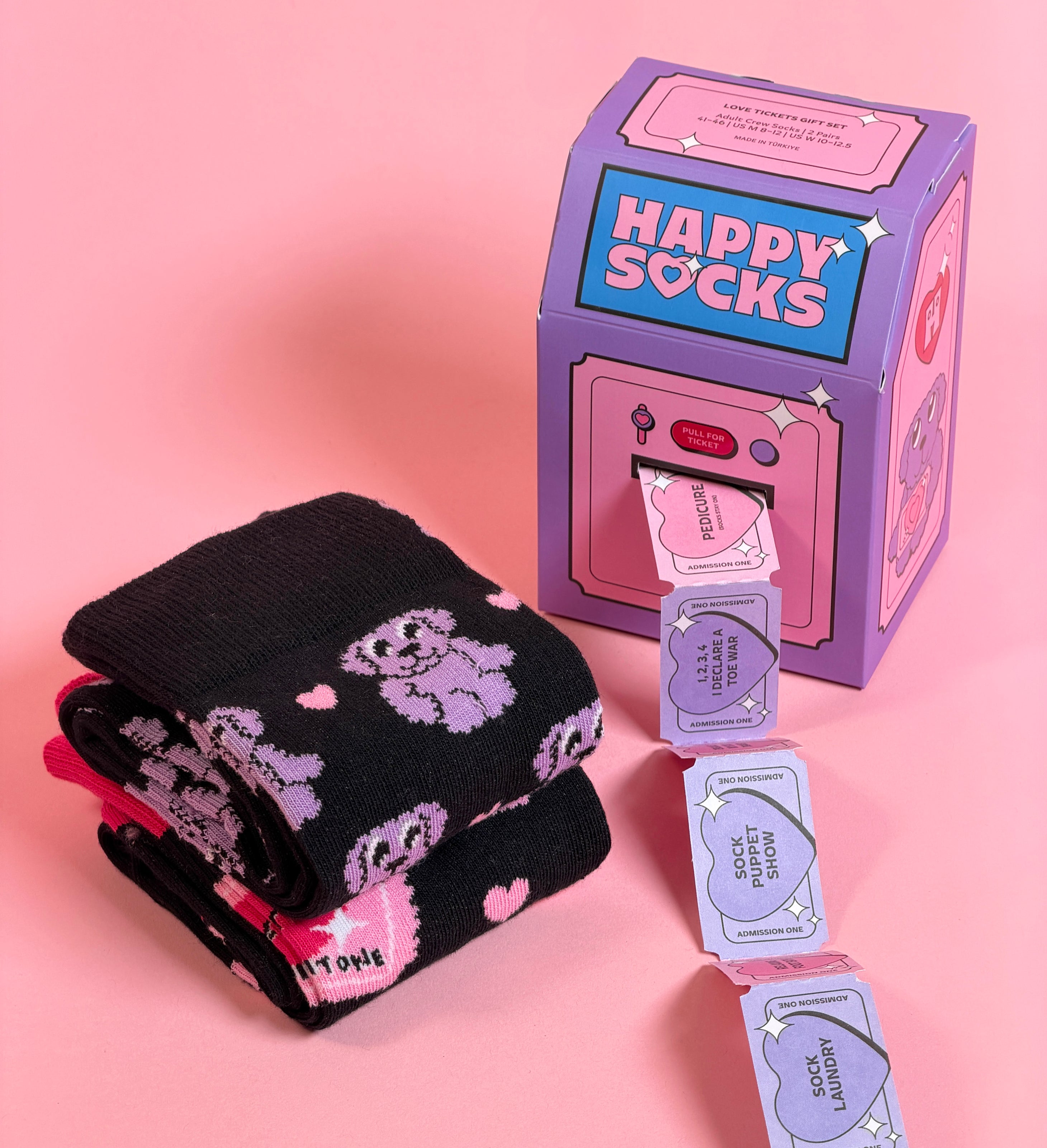 【GIFT BOX】【2足セット】クルー丈 ソックス（ラブチケット）