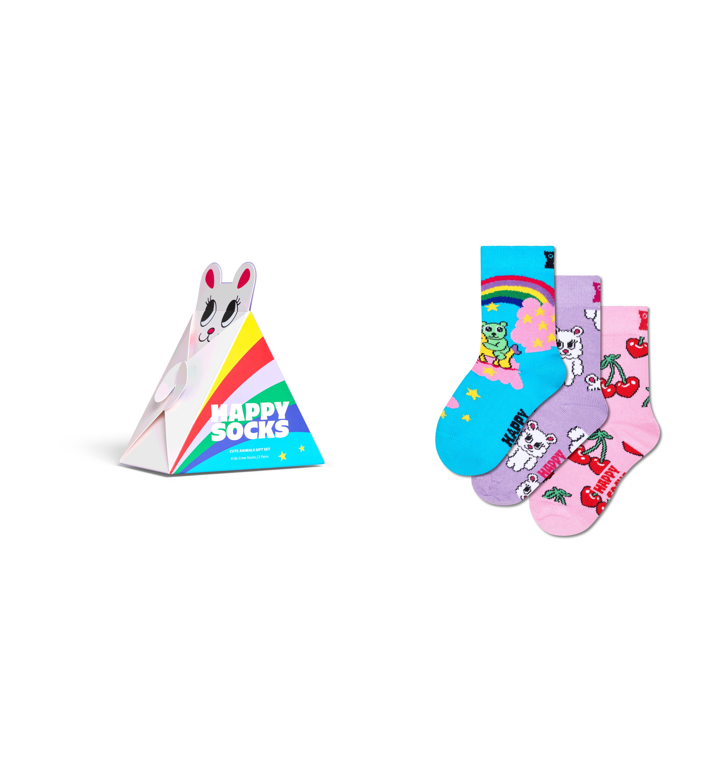 【キッズ】【GIFT BOX】【3足セット】クルー丈 ソックス（ドリームワールド）