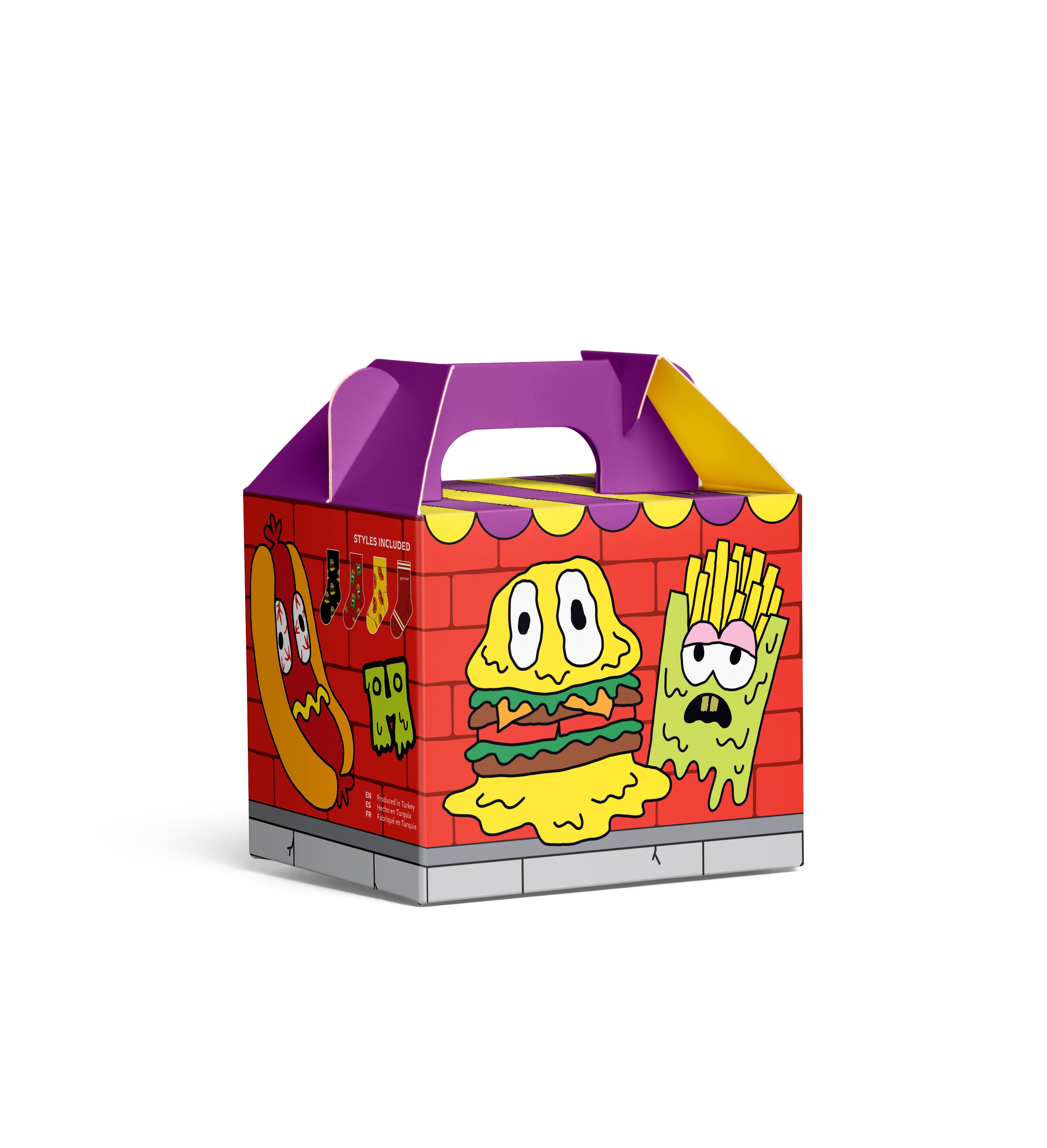 【キッズ】【GIFT BOX】【4足セット】クルー丈 ソックス（ジャンクフード）