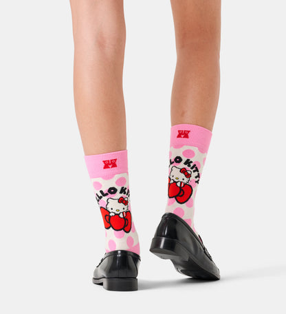 【Hello Kitty×Happy Socks】【GIFT BOX】【6足セット】クルー丈 ソックス（ハローキティ）