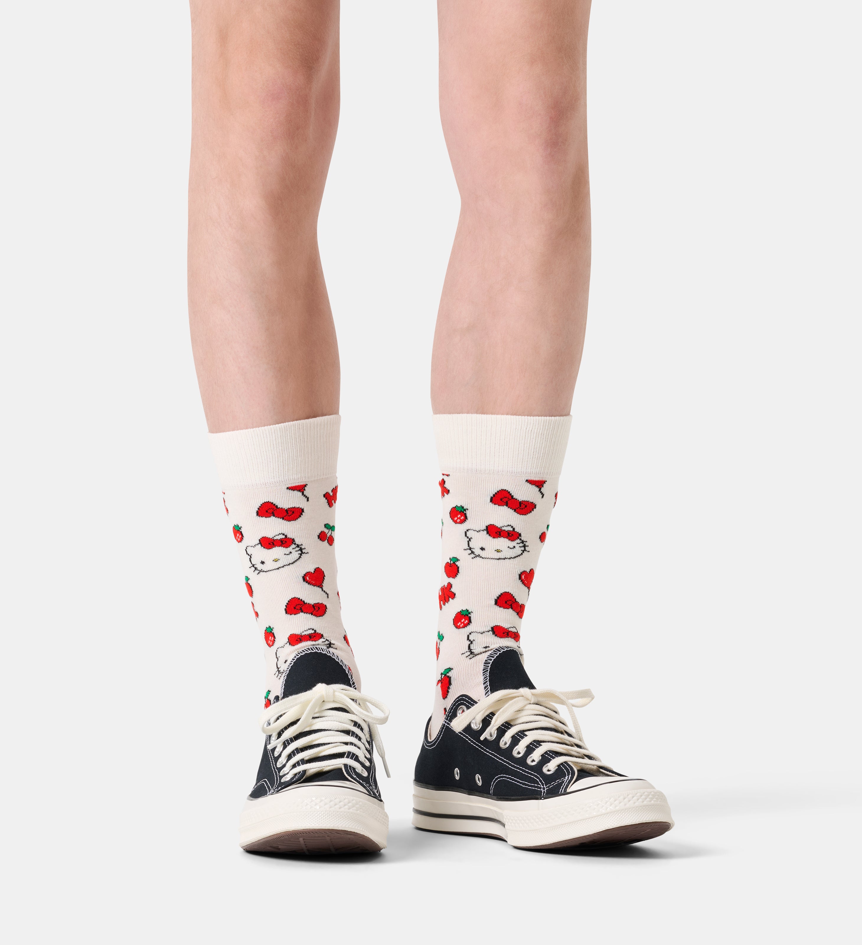 【Hello Kitty×Happy Socks】クルー丈 ソックス （ハローキティ チェリー）