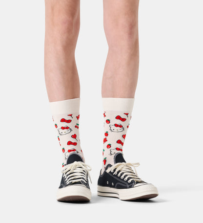 【Hello Kitty×Happy Socks】【GIFT BOX】【6足セット】クルー丈 ソックス（ハローキティ）