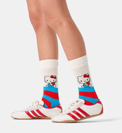 【Hello Kitty×Happy Socks】クルー丈 ソックス （ハローキティ ストライプ）