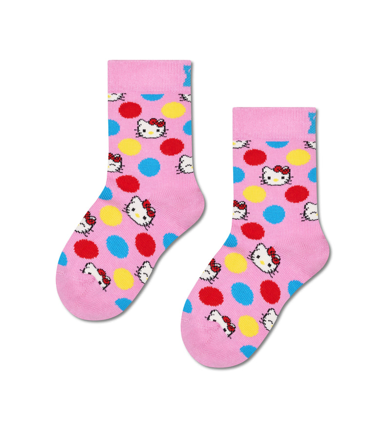 【Hello Kitty×Happy Socks】【キッズ】クルー丈 ソックス（ハローキティ ビッグドット）