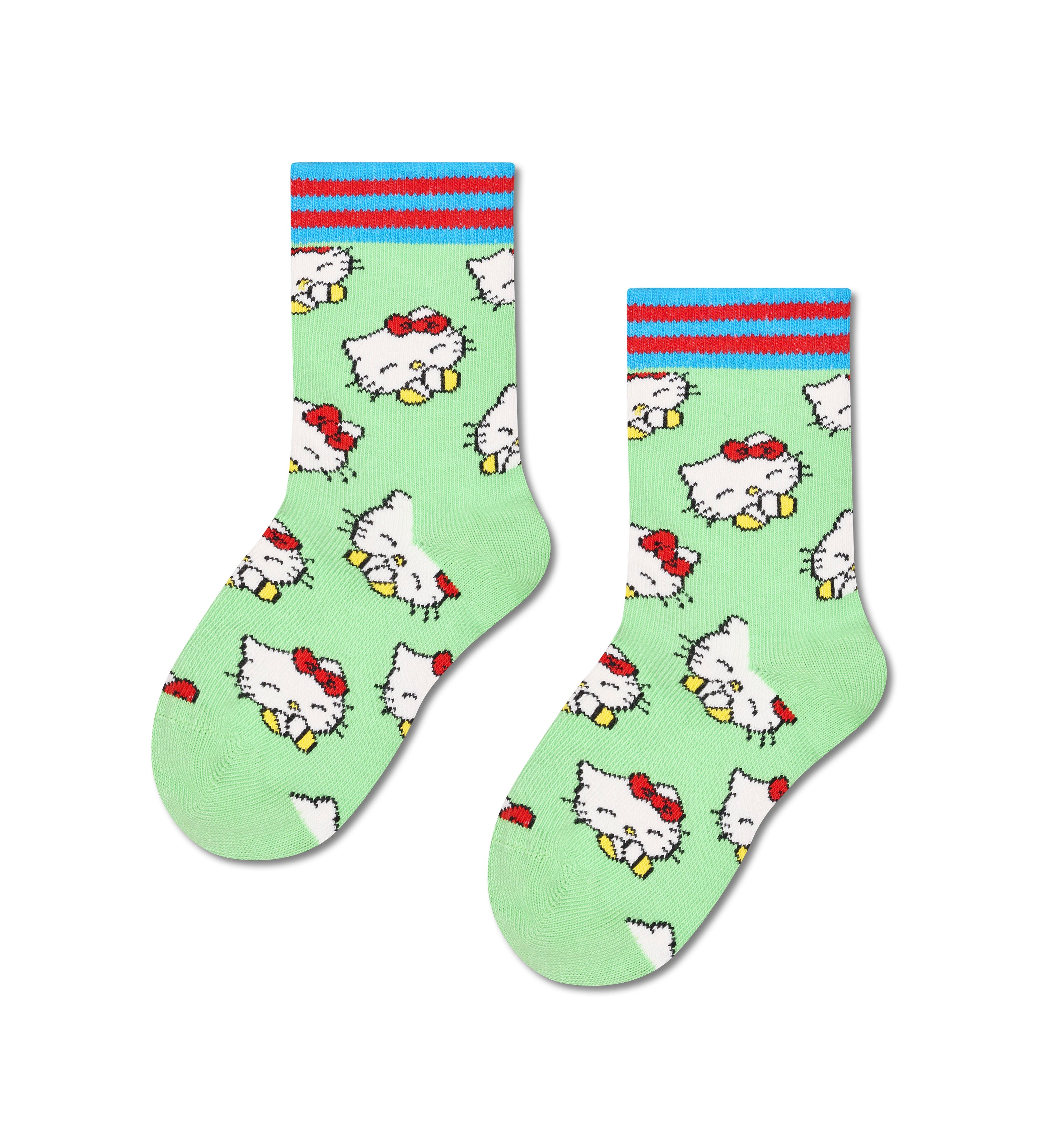 【Hello Kitty×Happy Socks】【キッズ】クルー丈 ソックス（ハローキティ スマイル）