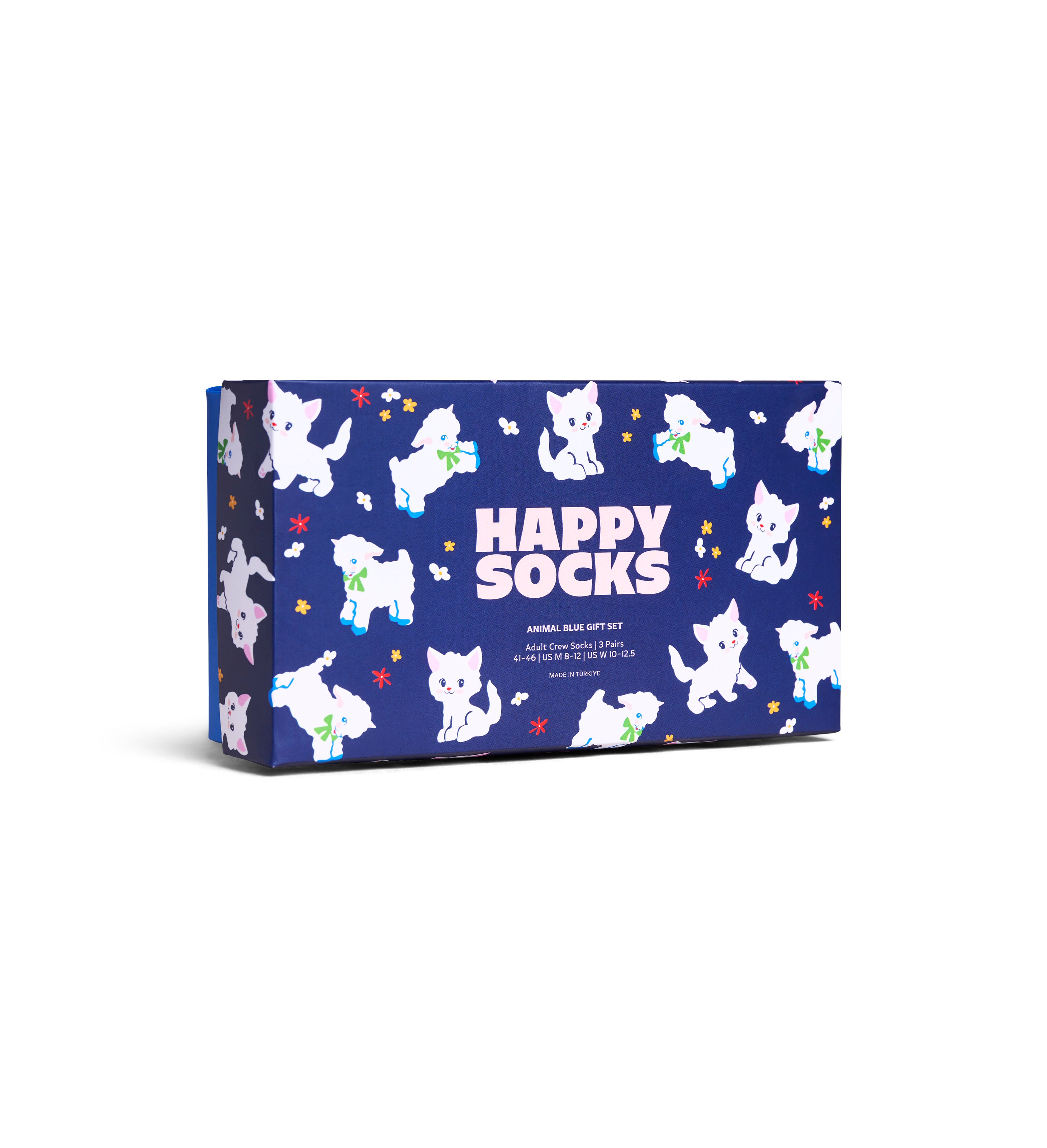 【GIFT BOX】【3足セット】クルー丈 ソックス（アニマルブルー）