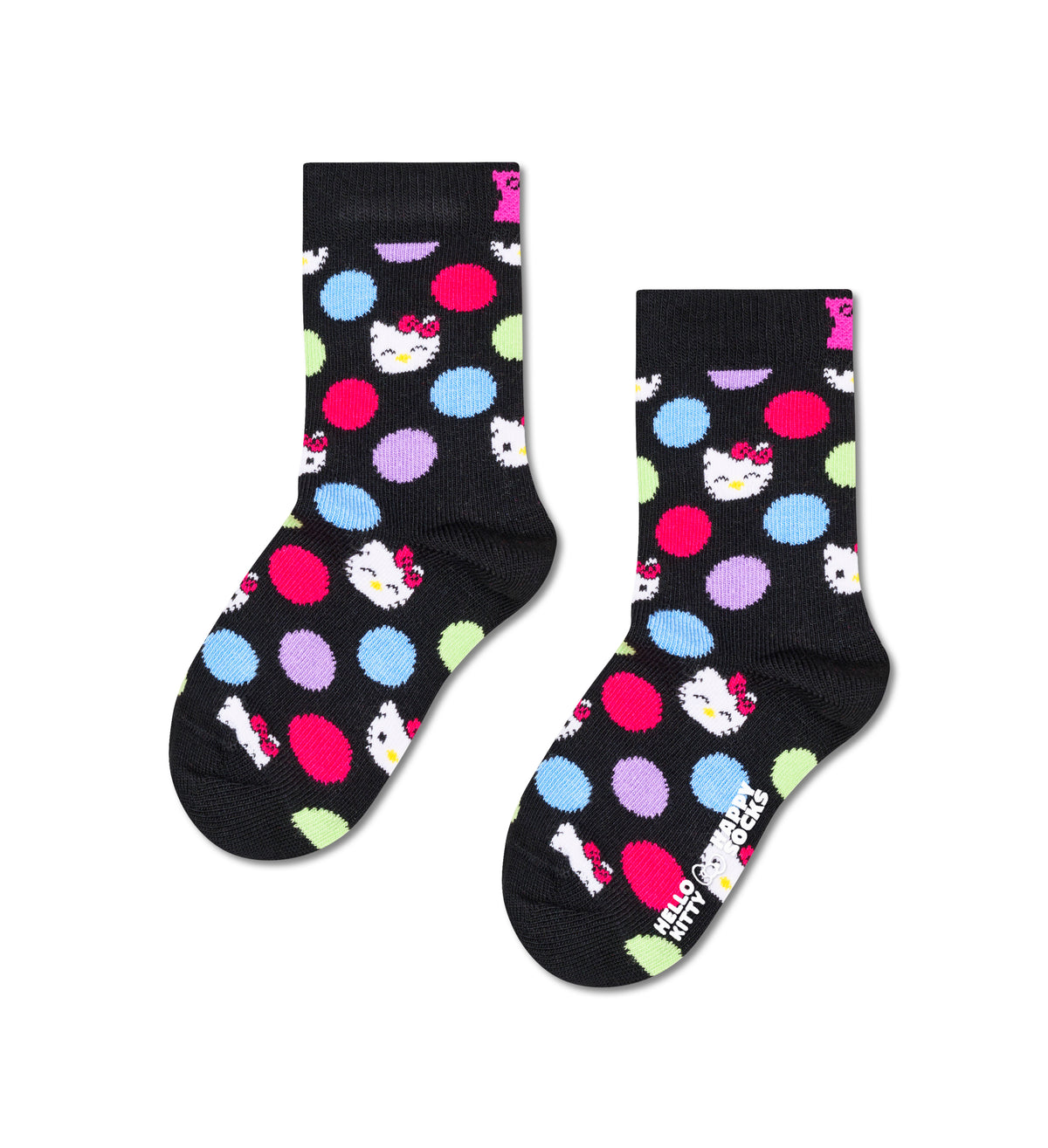 【Happy Socks×Hello Kitty】【キッズ】クルー丈 ソックス（ハローキティ ドット）