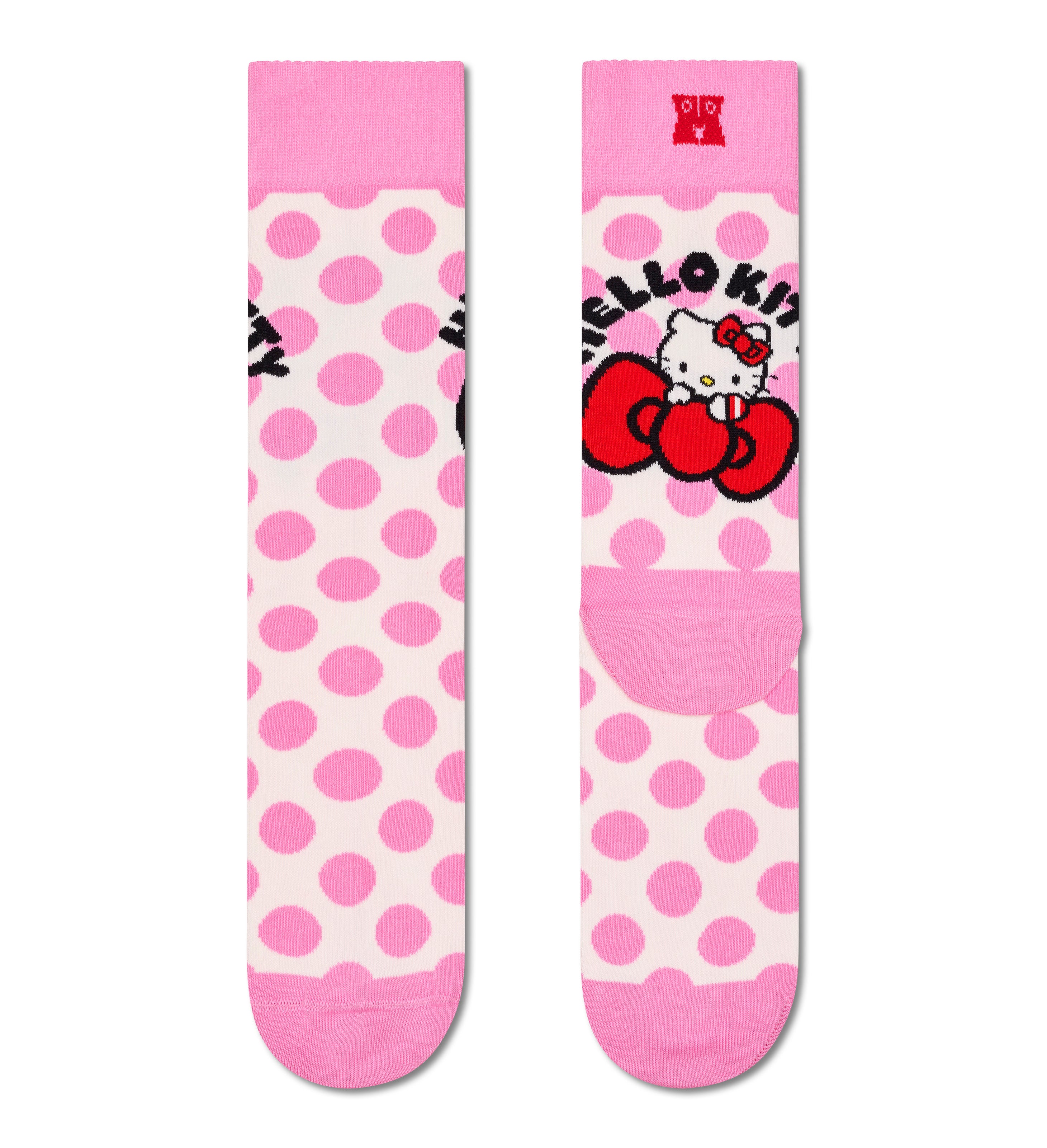 【Hello Kitty×Happy Socks】【GIFT BOX】【6足セット】クルー丈 ソックス（ハローキティ）